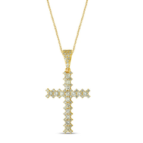 10K Yellow Gold 2.97- 3.04 Cttw Diamond Dark Cross