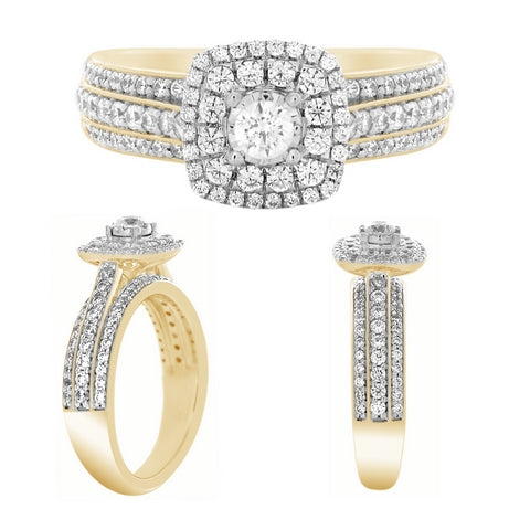 14K Yellow Gold 0.99-1.00 Cttw Diamond Ladies Ring