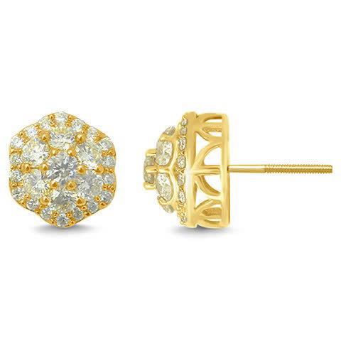 10K Yellow Gold 1.72-1.81 Cttw Diamond Dark Earring