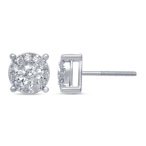 10K White Gold 0.46- 0.54 Cttw Diamond Earring