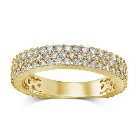 10K Yellow Gold 1.97-2.03 Cttw Round Diamond Mens Band Ring