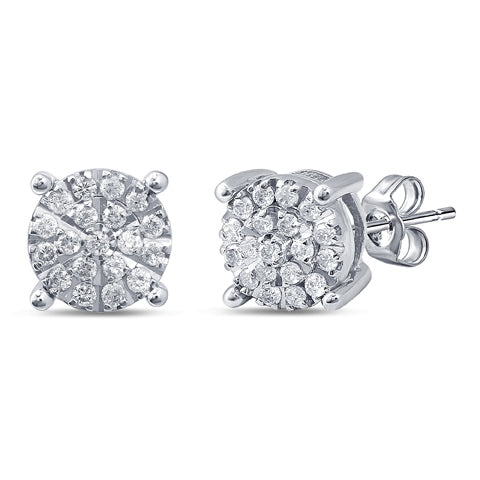 10K White Gold 0.24- 0.25 Cttw Diamond Earring