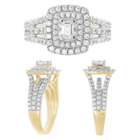 14K Yellow Gold 1.47-1.50 Cttw Diamond Ladies Ring