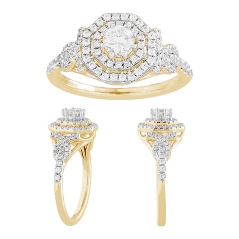 14K Yellow Gold 0.72-0.75 Cttw Diamond Ladies Ring