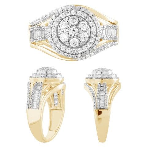 14K Yellow Gold 0.96-1.00 Cttw Diamond Ladies Ring