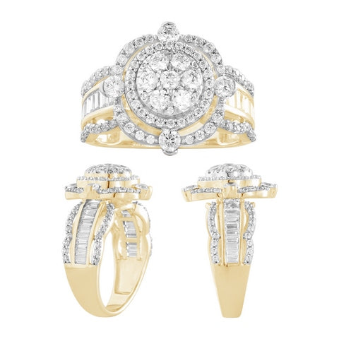 14K Yellow Gold 1.44-1.50 Cttw Baguette Diamond Ladies Ring