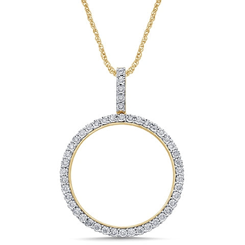 10K Yellow Gold 0.59-0.67 Cttw Diamond Memory Pendants