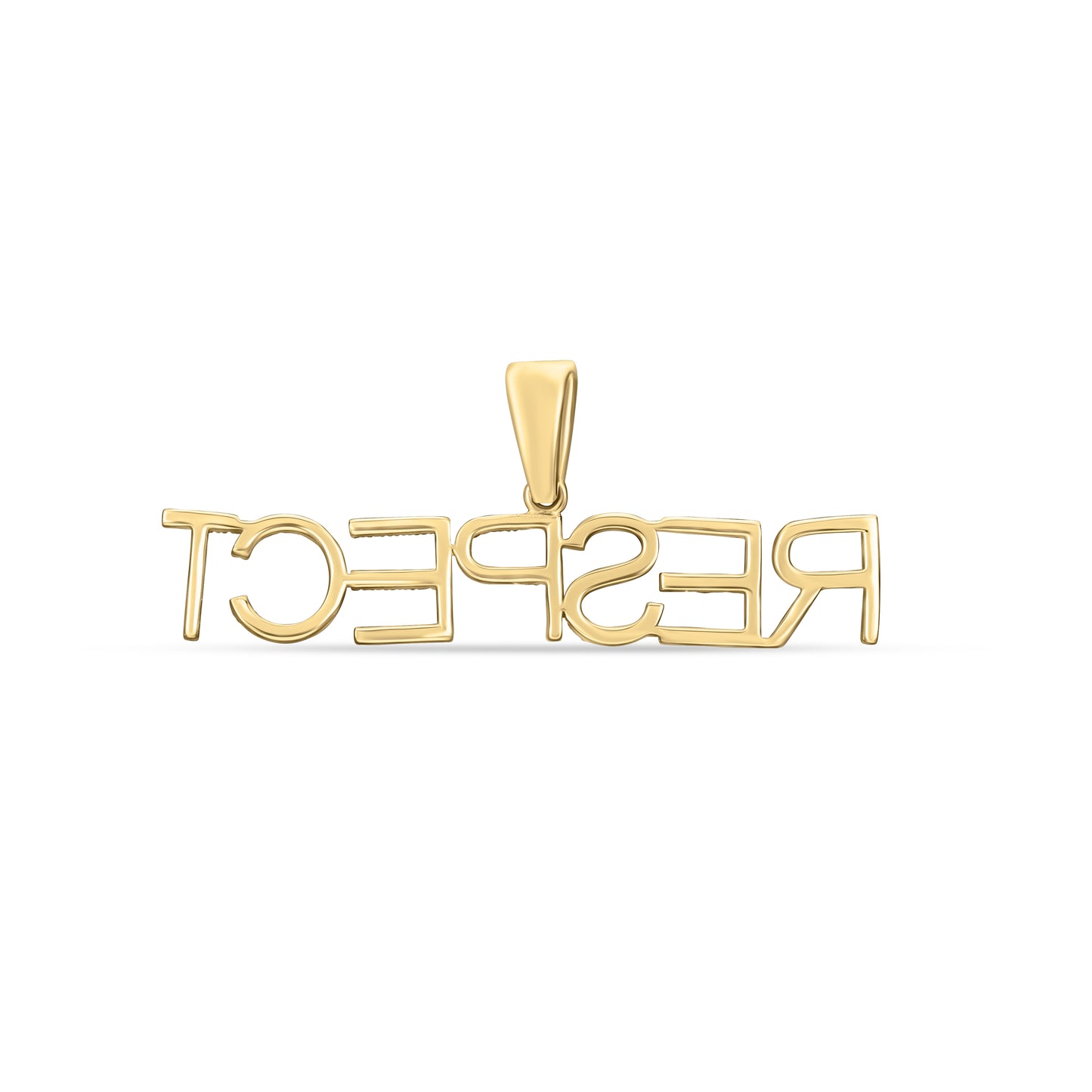 10K Yellow Gold 0.38- 0.41 Cttw Diamond "Respect" Charm