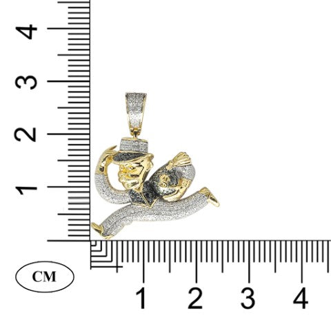 10K Yellow Gold 0.74-0.76 Cttw Diamond Clown - Money Bag Charm