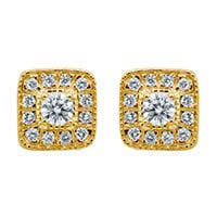 10K Yellow Gold 0.60-0.66 Cttw Diamond Dark Earring