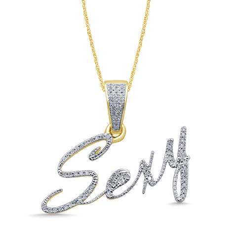 10K Yellow Gold 0.16-0.20 Cttw Diamond "Sexy" Charm
