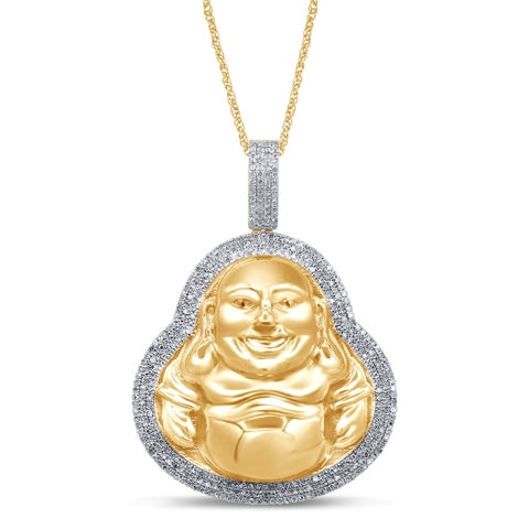 10K Yellow Gold 0.88-0.98 Cttw Diamond "Buddha" Charm