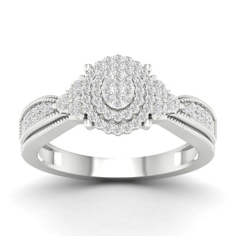 10K Yellow Or White Gold 0.25 Cttw Diamond Ladies Ring