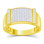 10K Yellow Gold 0.42- 0.44 Cttw Diamond Micropave Ring