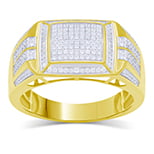 10K Yellow Gold 0.54- 0.58 Cttw Diamond Mens Micropave Rings