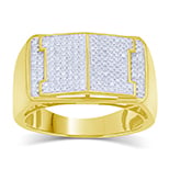 10K Yellow Gold 0.48-0.54 Cttw Diamond Mens Micropave Ring