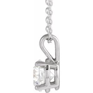 14K White Gold Round 6.5Mm F+ Vs 1 Ct Lab-Grown Diamond Solitaire Necklace, Length: 18 In