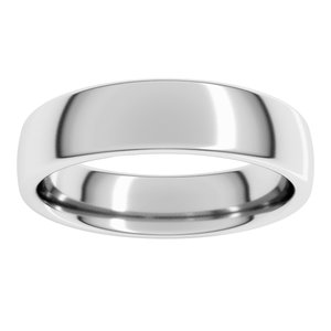 Sterling Silver Or Platinum 5 mm Comfort-Fit Standard Weight European-Style Band