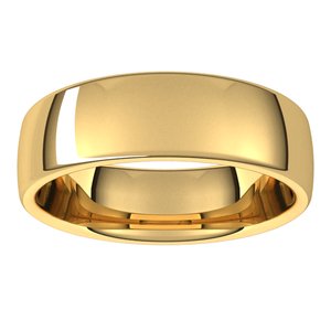 10K Yellow Or White Or Rose Gold 6 mm Comfort-Fit Standard Weight European-Style Band