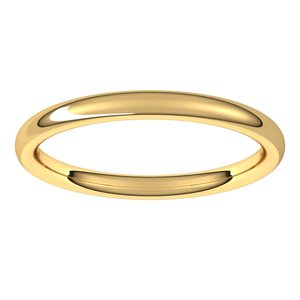 18K Yellow Or White Or Rose Gold 2 mm Comfort-Fit Standard Weight European-Style Band