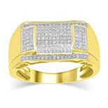 10K Yellow Gold 0.47- 0.51 Cttw Diamond Mens Micropave Ring