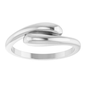 Sterling Silver Polished Domed Bypass Ring Size 7