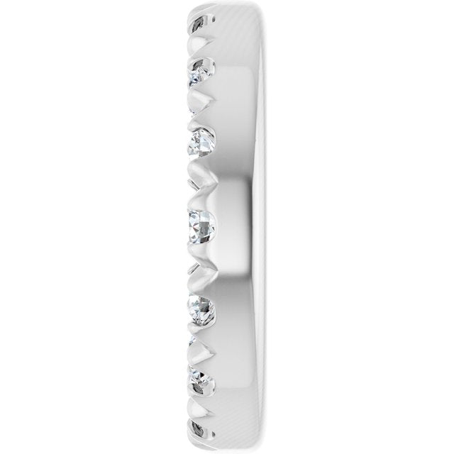 14K White Gold Polished Natural Diamond French-Set Earring Jacket