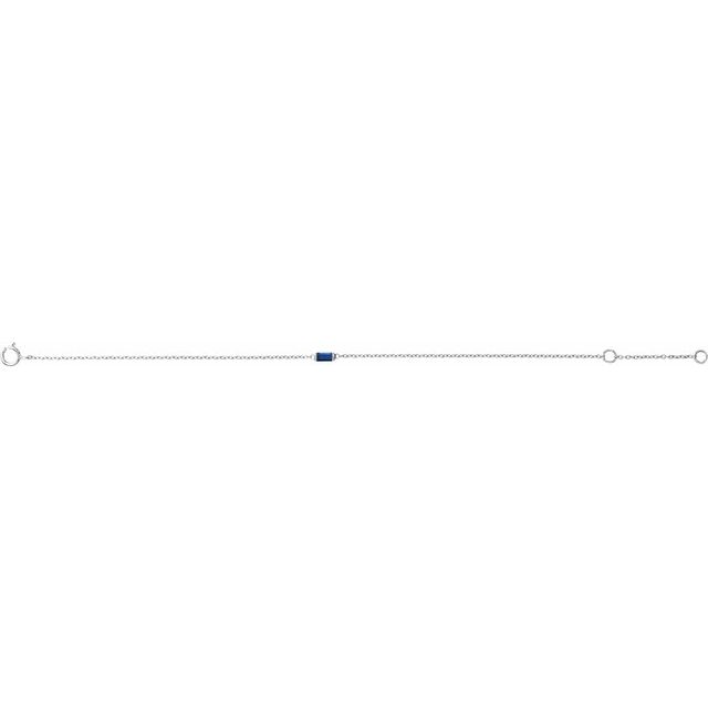 14K Yellow Or Rose Gold Or Sterling Silver 4 X 2 Mm Polished Natural Gemstone Staright Baguette 6 1/2-7 1/2 In Bracelet