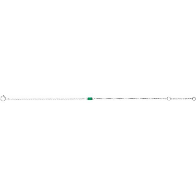 14K Yellow Or Rose Gold Or Sterling Silver 4 X 2 Mm Polished Natural Gemstone Staright Baguette 6 1/2-7 1/2 In Bracelet
