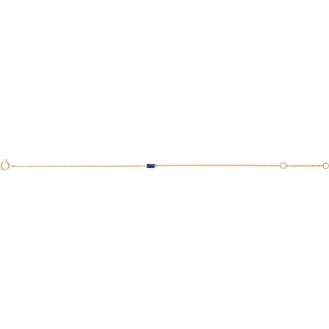 14K Yellow Or Rose Gold Or Sterling Silver 4 X 2 Mm Polished Natural Gemstone Staright Baguette 6 1/2-7 1/2 In Bracelet