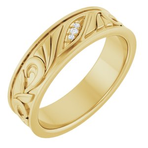 14K Yellow Gold Round 1.3 Mm G-H Si2-Si3 .02 Ctw Natural Diamond Band Size 10