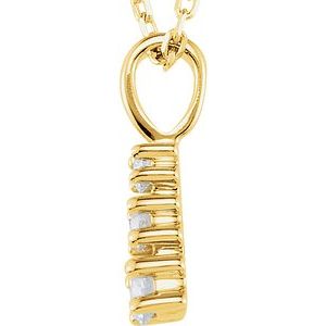 14K Yellow Gold Round 2.65Mm Gh Si1-Si2 1/6 Ctw Lab-Grown Diamond 3-Stone Necklace, Length: 18 In