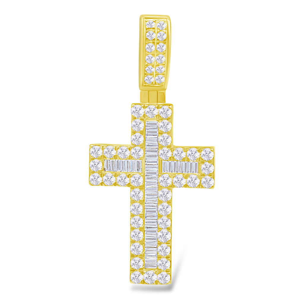 10K Yellow Gold 0.94 Cttw Diamond Cross