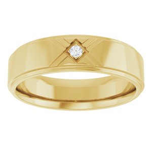 14K Yellow Gold Round 2 Mm G-H Si2-Si3 .03 Ct Natural Diamond New Aged Deco Band Size 8