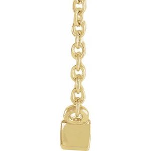 14K Yellow Gold Straight Baguette 4.5 X 2Mm Ghi Si2-Si3 1/8 Ct Natural Diamond Channel-Set Solitaire Necklace, Length: 18 In