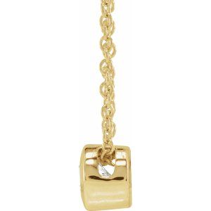 14K Yellow Gold Round 4Mm Gh Si 1/4 Ct Lab-Grown Diamond Solitaire Necklace, Length: 18 In