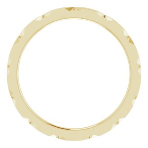 14K Yellow Gold 1.5 Mm Polished Diamond Faceted Band Size 6