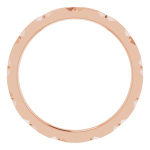 10K Rose Gold 1.5 Mm Polished Diamond Faceted Band Size 7