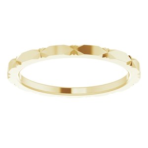 14K Yellow Gold 1.5 Mm Polished Diamond Faceted Band Size 6