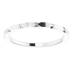 Sterling Silver 1.5 Mm Polished Diamond Faceted Band Size 7