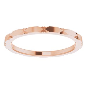 10K Rose Gold 1.5 Mm Polished Diamond Faceted Band Size 7