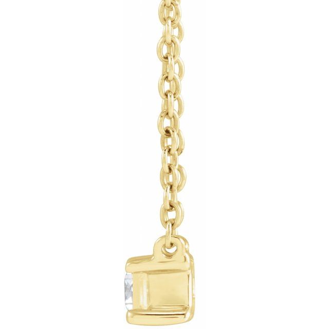 14K Yellow Gold Straight Baguette 5.5 X 2.75Mm Vs, Gh 16-18 In Polished 1/3 Ctw Lab-Grown Diamond Necklace