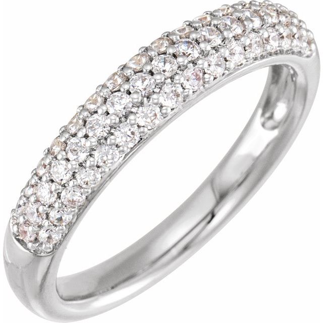 14K White Gold Round 1.4 Mm Polished 1/2 Ctw Lab-Grown Diamond Ring, Size 7