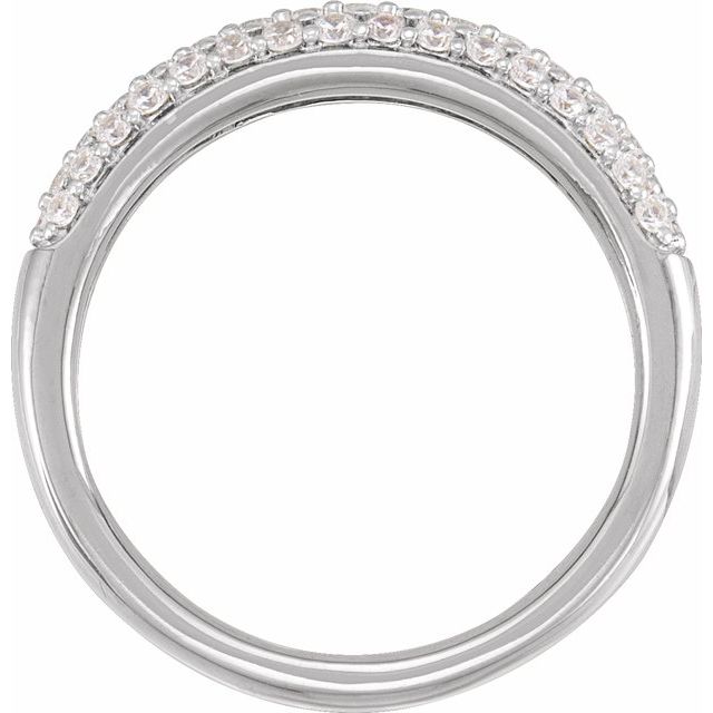 14K White Gold Round 1.4 Mm Polished 1/2 Ctw Lab-Grown Diamond Ring, Size 7