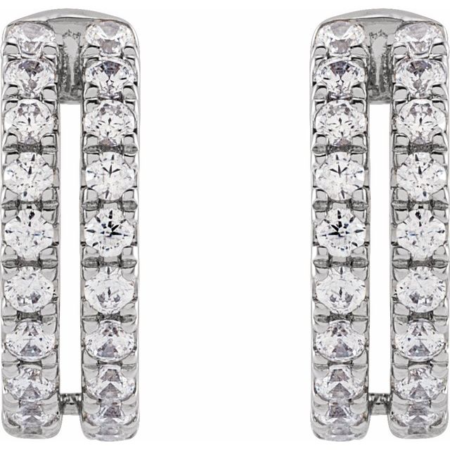 14K Yellow Or White Gold 1.4 Mm Round Polished 1/2 Ctw Lab-Grown Diamond Cuff Earring