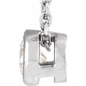14K White Gold Round 3.6Mm Gh Si1-Si2 1/6 Ct Lab Grown Diamond Solitaire Bezel-Set Necklace, Length: 18 In