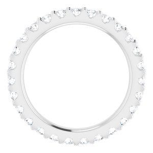 Platinum Round 2 Mm G-H Si2-Si3 3/4 Ctw Natural Diamond Eternity Band Size 4