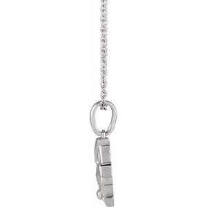 Sterling Silver 17.33 X 10.03 Mm 16-18 In Polished Owl Necklace