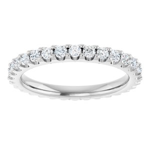 14K White Gold Round 2 Mm F+ Vs 7/8 Ctw Lab-Grown Diamond Eternity Band Size 5.5