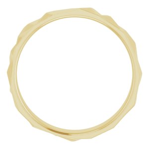 18K Yellow Gold 5 Mm Polished Geometric Patterned Band Size 6.5